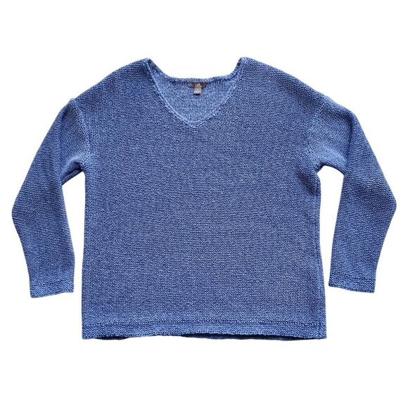 J.Jill Textured Open Weave Cotton Blend  Sweater Periwinkle Blue Size M - Picture 5 of 15
